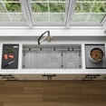 thumbnail image 6 of Stylish Undermount 42" Stainless Steel Double Bowl 70/30 Workstation Kitchen Sink with 8 accs S-642WK, 6 of 13