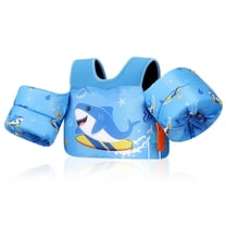 MoKo Kids Floaties Swim Vest, Swimming Water Wings for Puddle Pool Beachh, Sky Blue Shark