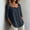 Navy, variant on NTACZA Casual Tops for Women Cotton And Linen Blouses Button Front Solid Scoop Neck 3/4 Sleeve Relaxed Fit Army Green