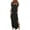 Black, variant on QINCAO Maxi Dresses for Women Short Sleeve V Neck Casual Loose Long Split Dresses with Pockets,S(4-6)