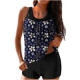 thumbnail image 2 of Traje de baño de 2 piezas para mujer, trajes de baño para mujer, traje de baño de dos piezas con estampado y lazo para mujer de tallas grandes, shorts de baño para mujer, 2 of 6