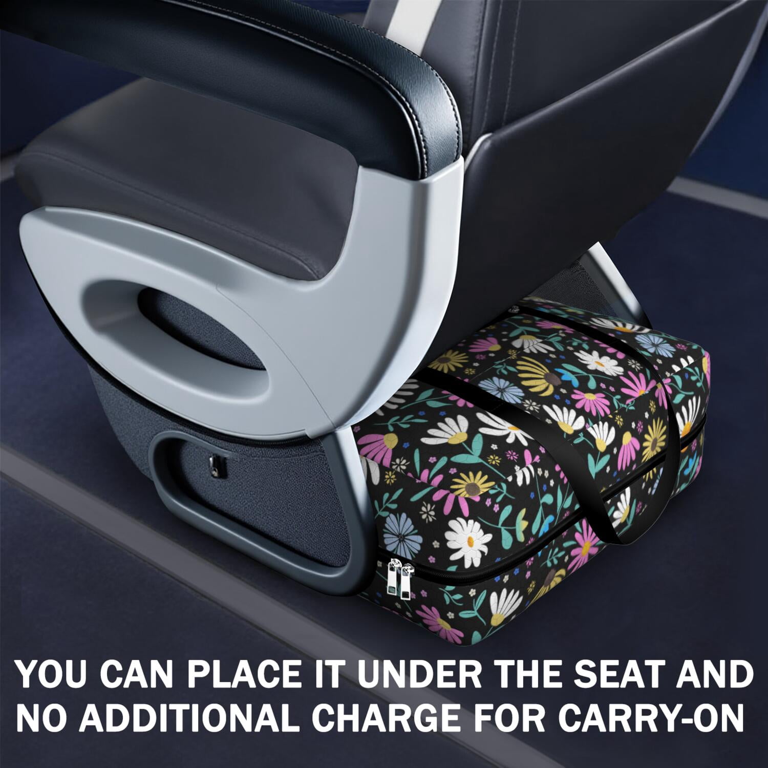 For Spirit Airlines Personal Item Bag 18x14x8 Inch, Boho Floral Weekender Travel Bag, Foldable Travel Duffel Bag Underseat Carry on Bag with Luggage Sleeve for Women and Men 30L