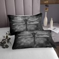 thumbnail image 3 of Erosebridal Grey Dragonfly Coverlet Set King,Ombre Gradient Bedding Set,Animal Decor,Breathable,3pcs, 3 of 5