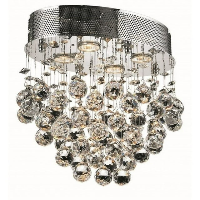 Elegant Lighting Galaxy 12" 4 Light Elements Crystal Flush Mount