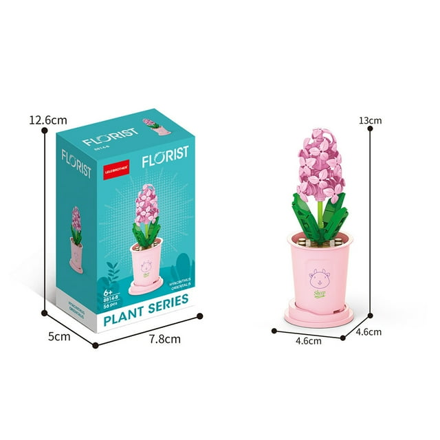 Amyove Creative Flower Building Blocks Simulation Bouquet Potted Building Bricks Toys For Home Decoration