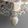 thumbnail image 5 of Brown Ethnic Floral and Mandala Pattern Square Tablecloth,Waterproof Square Table Cover,Wipeable Spillproof Washable Table Cover for Home Kitchen Party Decor 42"X42"(107x107cm), 5 of 6