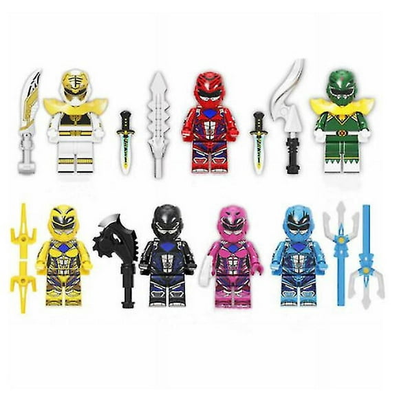 7pcs Mighty Morphin Power Rangers Building Block Minifigures Toys