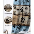thumbnail image 3 of Blue Brown Paw Prints Blackout Curtains for Bedroom Living Room Darkening Curtains 54 Inch Long Vintage Farmhouse Rustic Wooden Grain Short Curtain for Small Window Treatment Grommet Drapes 42"x54"x2, 3 of 9