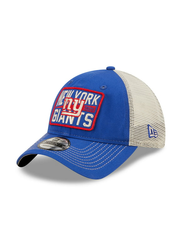 Men's New Era  Royal/Natural New York Giants  Devoted Trucker 9TWENTY Snapback Hat - OSFA