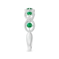 thumbnail image 3 of ANGARA Natural Art Deco Style Emerald Scalloped Anniversary Ring in 14K White Gold for Women (Size-2.4mm) | May Birthstone, Birthday, Anniversary, Jewelry Gift for Women | Natural Emerald Ring, 3 of 9