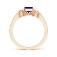 thumbnail image 2 of ANGARA Natural Vintage Style Cushion Sapphire Solitaire Ring in 14K Rose Gold for Women (Size-5mm) | September Birthstone, Birthday, Anniversary, Jewelry Gift for Women | Natural Blue Sapphire Ring, 2 of 10
