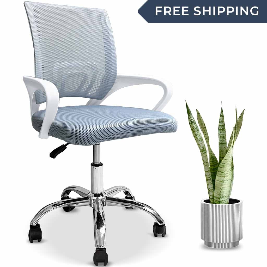 MotionGrey Mesh Series Executive Ergonomic Computer Desk Home Office Chair with Mesh Back White