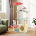 thumbnail image 4 of Gymax 49'' Flower Pink Cat Tree w/Flower-shaped Soft Perch Sisal Scratching Posts, 4 of 10