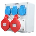 thumbnail image 4 of Caja de enchufes eléctricos con 3 tomas de 16 A y 2 tomas de 32 A, 5 clavijas CEE, resistente al agua IP44., 4 of 14