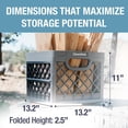 thumbnail image 3 of CleverMade Collapsible Milk Crate 25L Stackable, Stone 3 Pack, 3 of 10