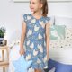 thumbnail image 4 of Fotbe Funny Chicken Vestido de Dormir para Niñas de 3 a 10 Años, Mangas Cortas, Estilo Princesa, Pijama Camisón con Mangas Voladas-Large, 4 of 6