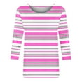 thumbnail image 5 of TKLPEHG 3/4 Sleeve Shirts for Womens Fashion Casual Comfy Cute Print 3/4 Sleeve T Shirts Crew Neck Blouses (Pink,XXXXXL), 5 of 5