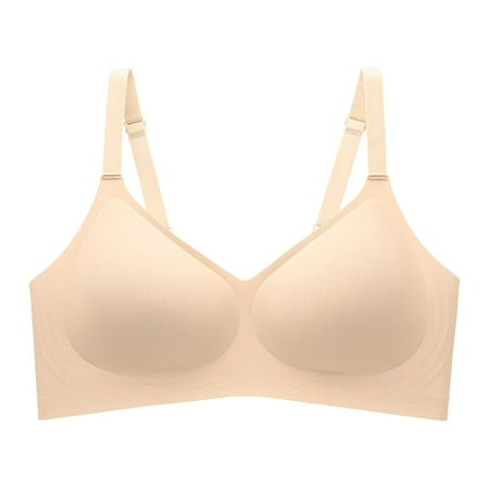 Zshosam Comfortable Seamless Full Coverage Bra for Women Wireless Bras with Soft Support Regular And Plus Size(Beige XL)