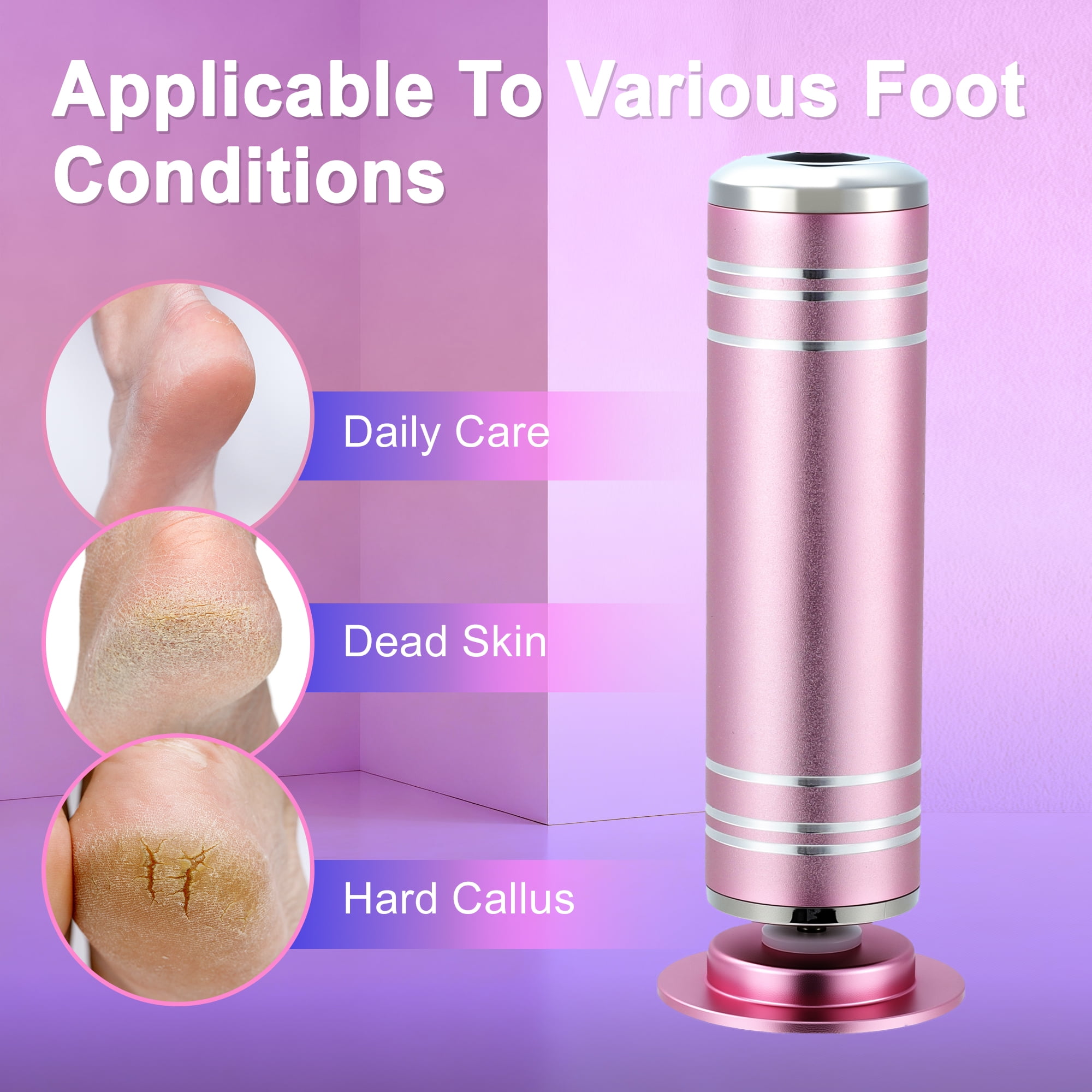 Unique Bargains 1200RPM Electric Callus Remover for Feet 2 Replaceable Grinding Discs 60 Sandpaper Discs 1 Moisturizing Socks Professional Pedicure Tool Kit for Dead Skin & Hard Cracked Heels