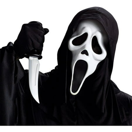 Ghost Face Mask with Knife Adult Halloween Accessory
