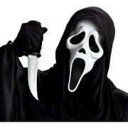 Fun World Costumes White Plastic Halloween Ghost Face Costume Mask, with Knife for Adult