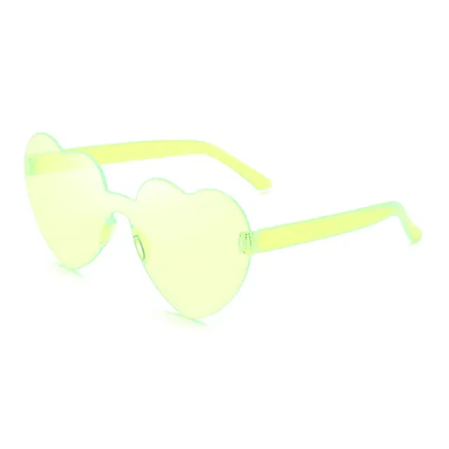 Jelly Heart Shape Rimless Sunglasses Gong Bohan unisex