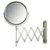 Jerdon 8 inch Diameter Wall-Mounted Makeup Mirror, 7X-1X Magnification with Extention Arm, Nickel Finish-Model JP2027N