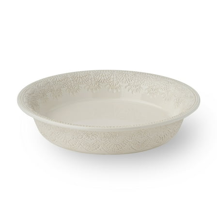 The Pioneer Woman Vintage Lace 10-Inch Stoneware Baking Pie Pan & Tart Dish, Cream