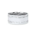 thumbnail image 3 of Bague Éternité pour Hommes à Double Rangée 2ct 10mm Or Blanc 14K Ajustement Confortable Poli, 3 of 4