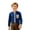 AB386 Blue, variant on Tisuna Long Sleeve Striped Shirts For Boys Kids Stand Collar Button Down Front Pocket Tops Comfortable Daily Casual Wear Tees For Toddler And Tweens 2-14 Years