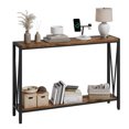 thumbnail image 2 of Ourlova Rustic Console Table, 42.9" Entryway Table with Storage, Wood and Metal 2-Tier Narrow Long Sofa Table with Shelf, 2 of 5