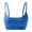 Blue, variant on IWRICH Women’s Ribbed Seamless Sports Bra with Strappy Back and Scoop Neck for Yoga and Everyday Wear White M