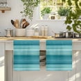 thumbnail image 4 of Teal Turquoise Aqua Ombre Kitchen Towels Set of 4, Contemporary Abstract Lines Absorbent Dish Towels for Kitchen, Microfiber Hand Towel, Quick Drying Tea Towel for Cleaning Decorative Dishcloths, 4 of 7