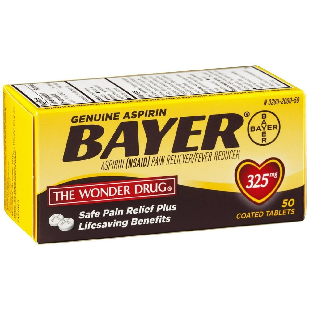 Bayer Genuine Aspirin Coated Tablets, 325 mg, 50 ea (Pack of 3
