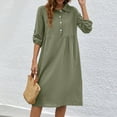 thumbnail image 2 of Admvng Womens Dresses Fashion Casual Sexy Round Neck Summer Button Dress S-2XL, 2 of 6
