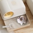 thumbnail image 3 of Enclosed Cat Litter Box, Plastic Kitty Litter Pan Sturdy  for Large Cats, 3 of 7