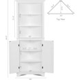 thumbnail image 5 of Spirich Tall Corner Storage Cabinet, Bathroom Floor Storage Cabinet with Doors and Adjustable Shelves, Freestanding Tall Cabinet Organizer for Bathroom, Kitchen, Living Room or Bedroom, White, 5 of 6