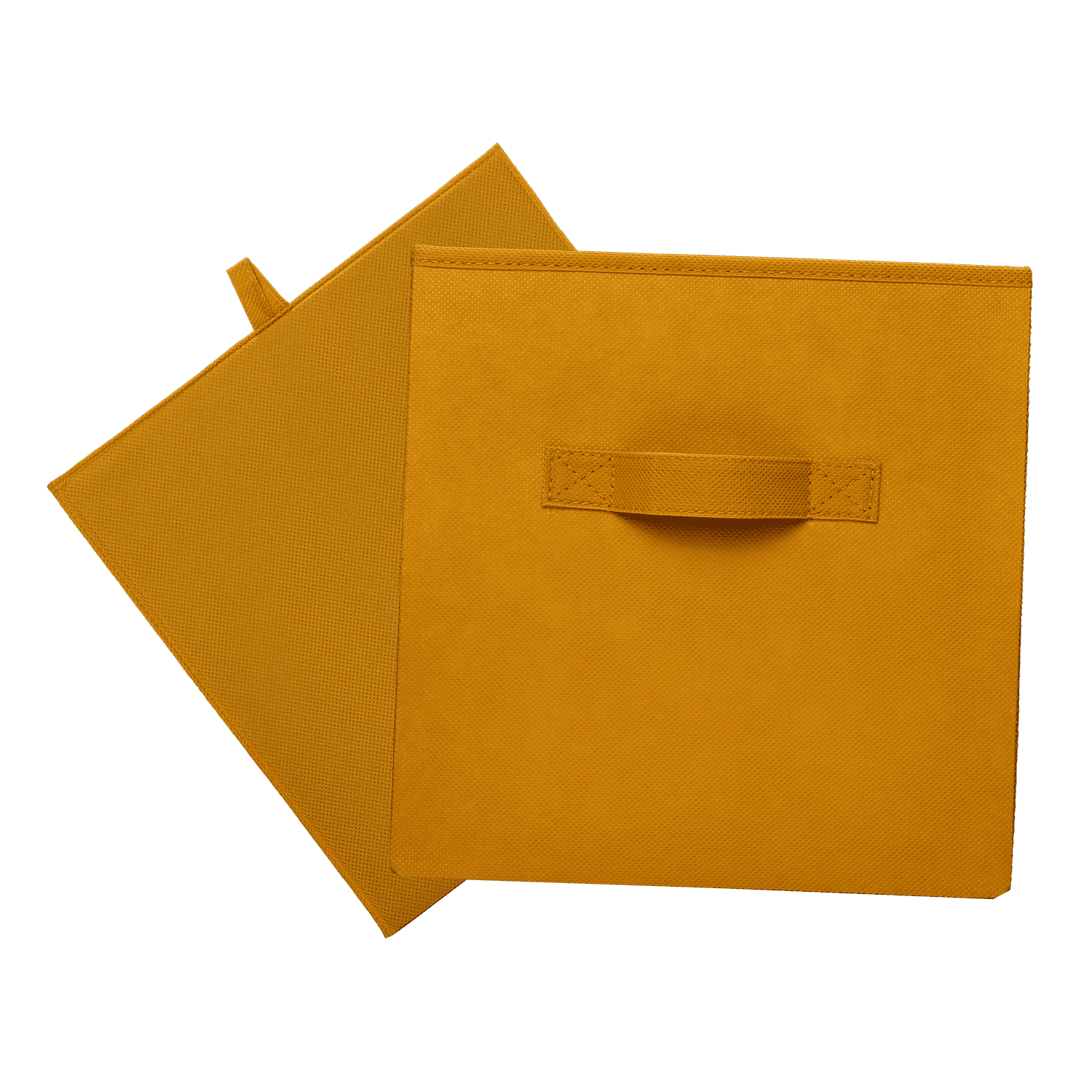 Mainstays Collegiate Collapsible Fabric Bins 10.5X10.5, Mustard Dijon, 4 Pack