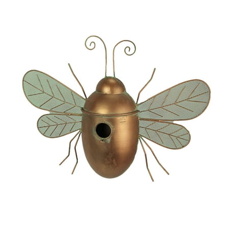 Gerson Metal Copper Hanging Bumblebee Bird House Outdoor Home Garden Decor