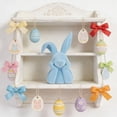 thumbnail image 4 of Large Easter Bunny Table Easter Decor 8" Thinking Rabbits Figurine Resin Table Centerpiece For Home Indoor Elegant Easter Gift Blue, 4 of 9