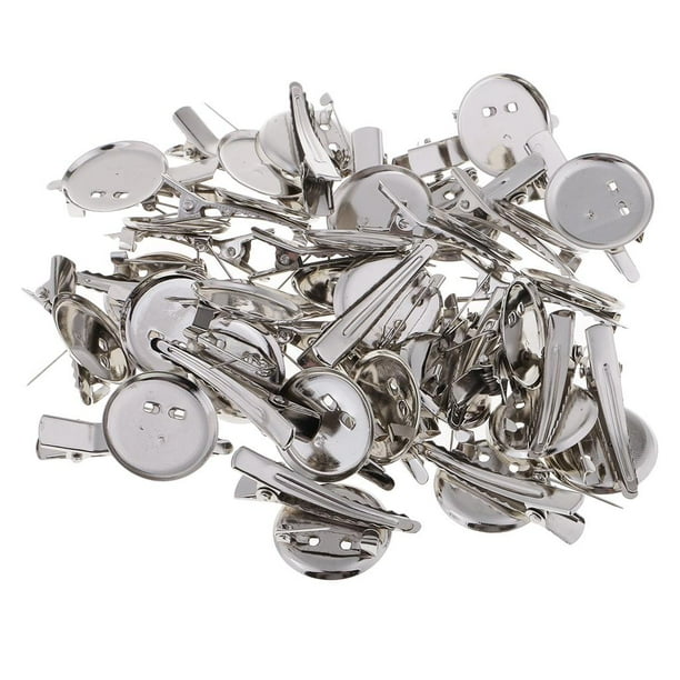 30 piezas de 20 mm, 25 mm, 30 mm, bandeja de cabujón para pinzas de pelo, configuraciones para pinzas de pelo redondas