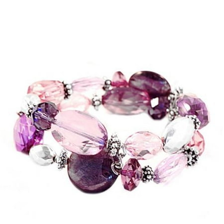 C Jewelry Silver Purple Two Strand Bracelet