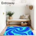 thumbnail image 3 of ODIKA 4'x6' Machine Washable Non-Slip Area Rug, Swirling Ocean Wave Abstract with Flowing Tie Dye Motifs High Traffic Rug with Pad, Blue, 553898, 3 of 8