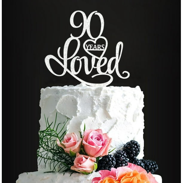 Acrylic Custom 90 Years Loved Birthday Cake Topper, 90th