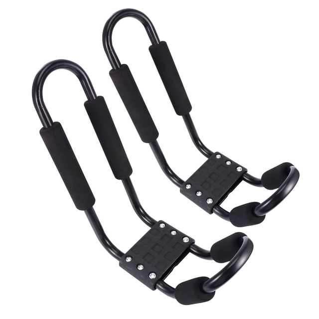 MERRYHAPY 2Pcs Kayak Storage Rack Car Roof Shelf Black Aluminium High Load Bearing Travel