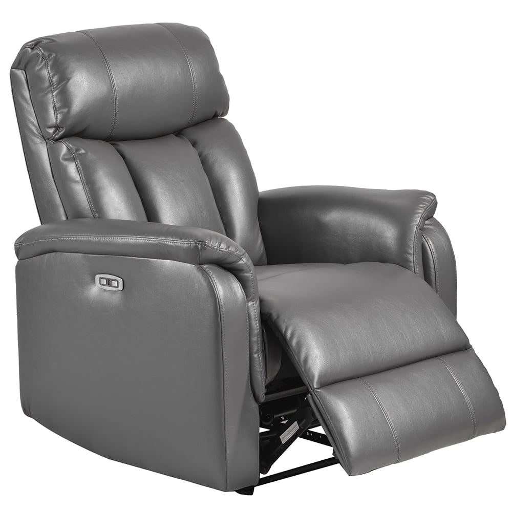 Kepooman PU Leather Power Motion Recliner with USB Charge Port for Living Room, Taupe Kepooman PU Leather Power Motion Recliner with USB Charge Port for Living Room, Taupe