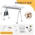thumbnail image 6 of 55.1in Folding Conference Room Tables on Wheels, 4 Pack Large Mobile Meeting Seminar Table Rectangular Flip Top Training Conference Table for Home Office, Classroom, Business (White）, 6 of 7