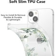 thumbnail image 4 of Floral Case for iPhone 15 6.1-inch,Clear Leaves Flower Case Slim Cute Cover for Girls Women,Transparent Soft TPU Bumper Protective Case with Reinforced Corners,Green Leaves, 4 of 11