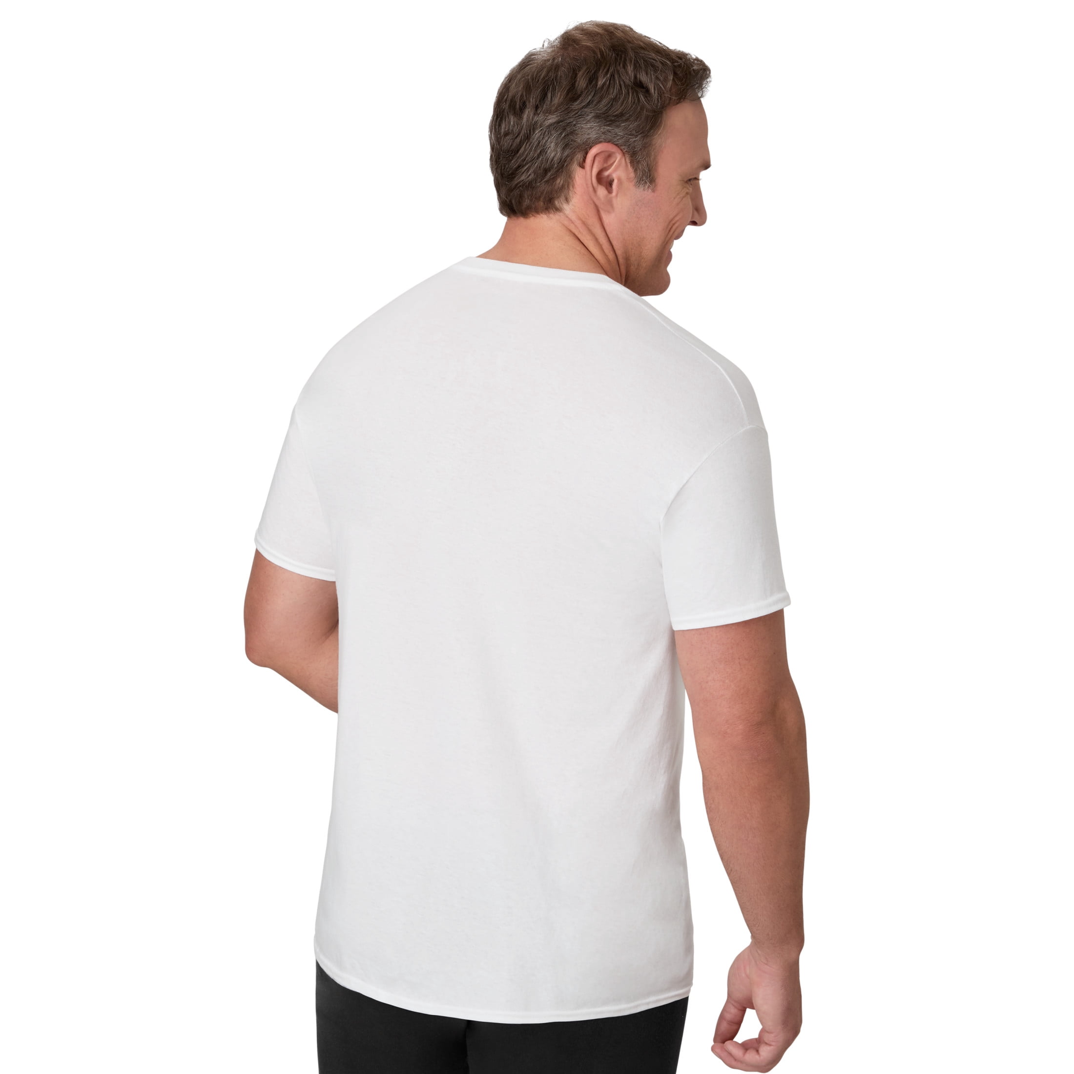 Hanes Tall Man T-Shirt Undershirt, 3-Pack, Cotton V-Neck Undershirts, White (Big & Tall Sizes)