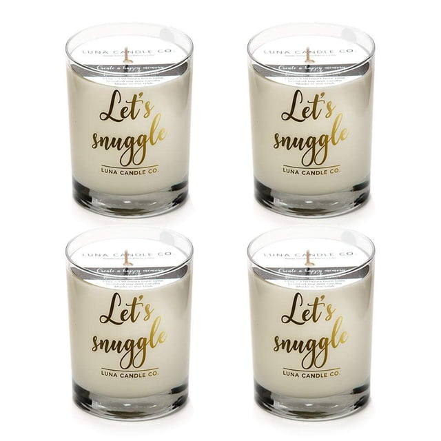 LUNA CANDLE CO. Lets Snuggle -Lavender Scented Luxurious Candles - 11 Oz (4 Pack)
